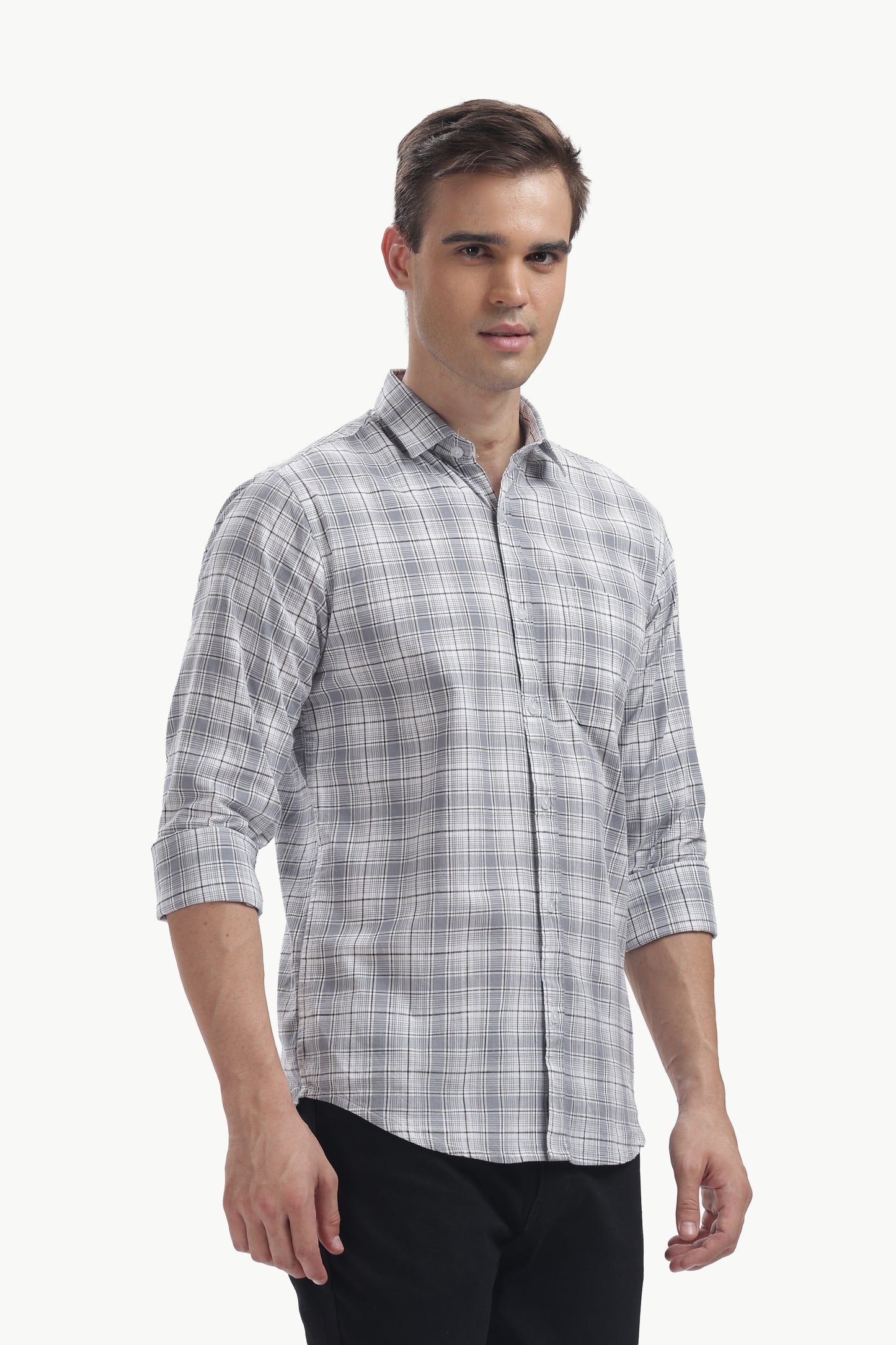 Cotton Slub Checked Shirt