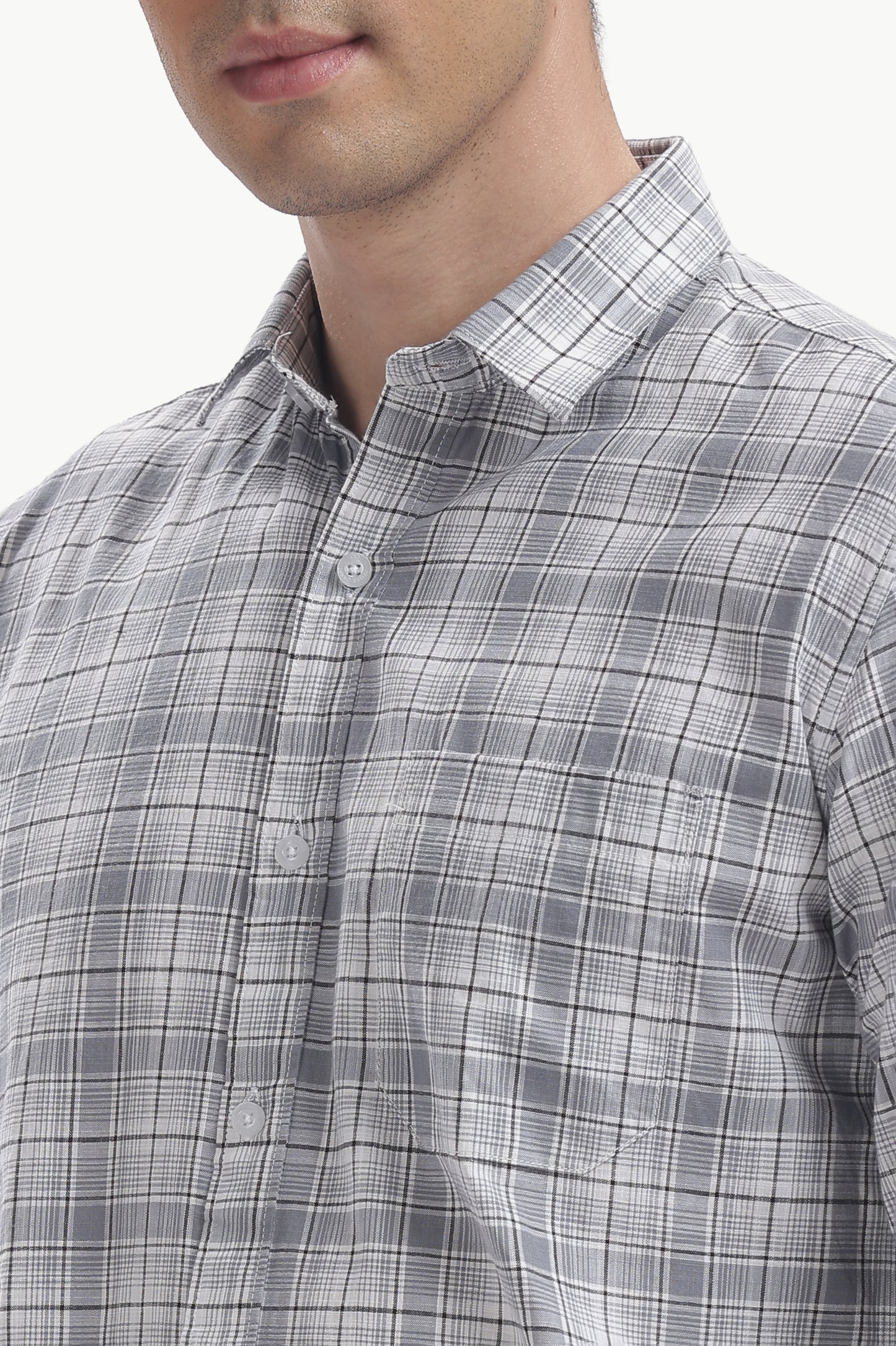 Cotton Slub Checked Shirt