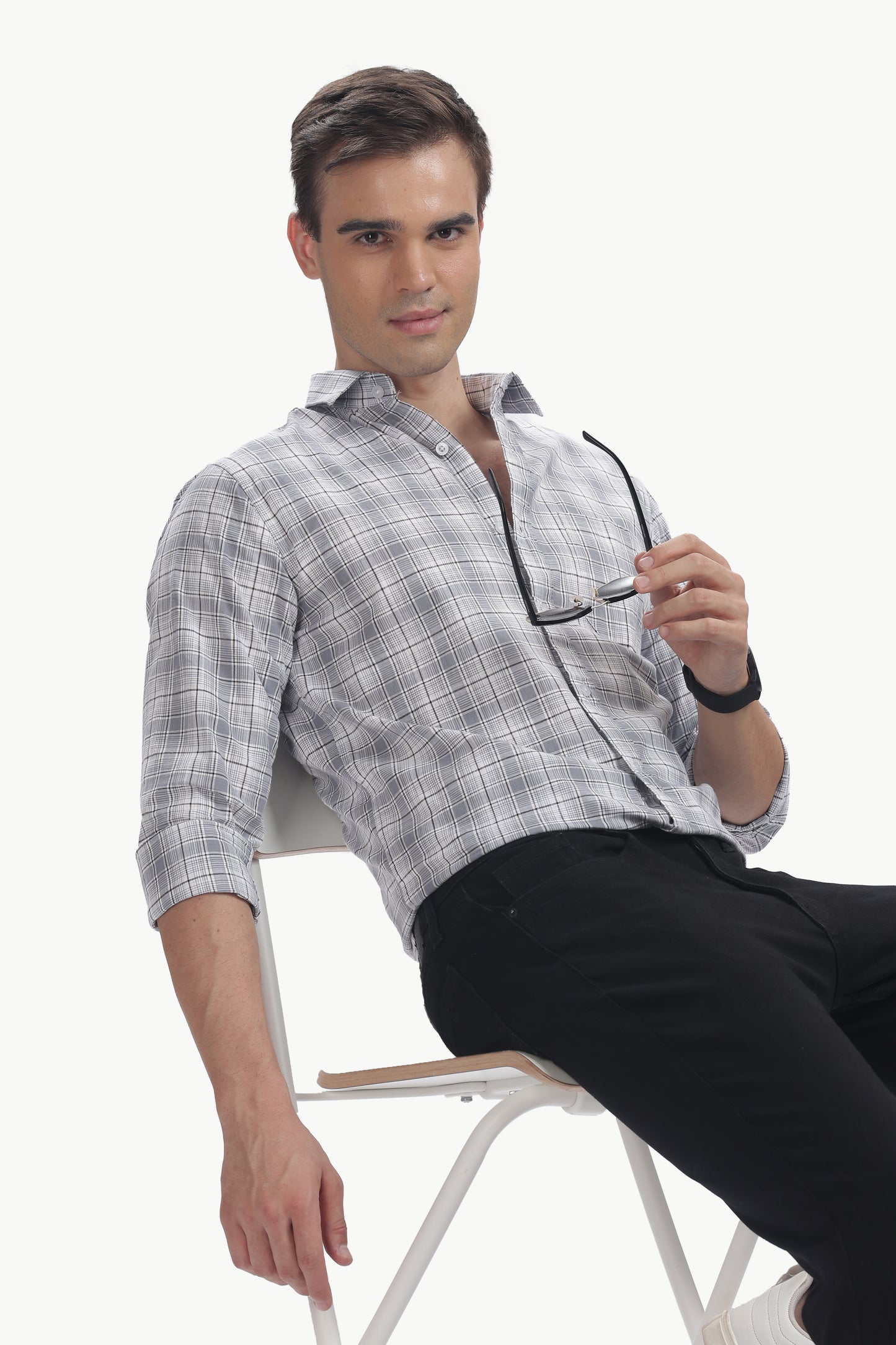 Cotton Slub Checked Shirt
