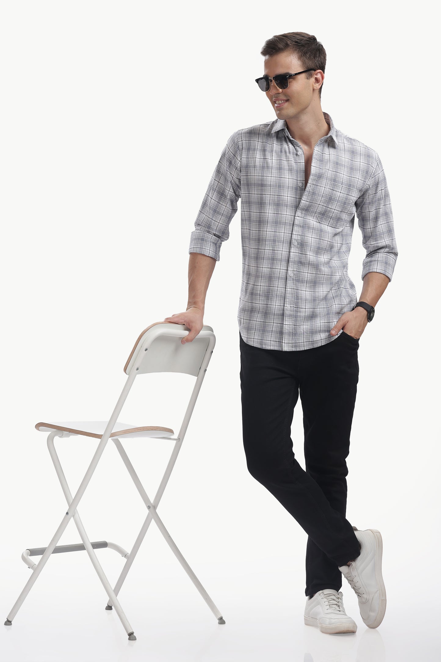 Cotton Slub Checked Shirt