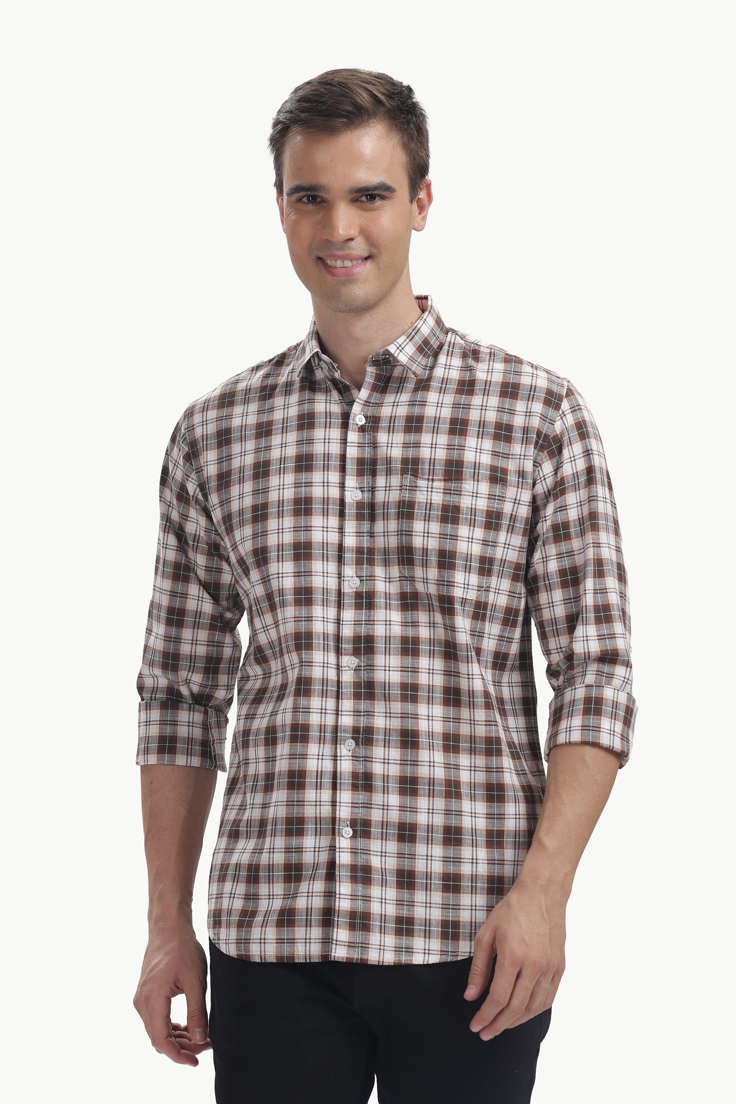 Cotton Slub Checked Shirt