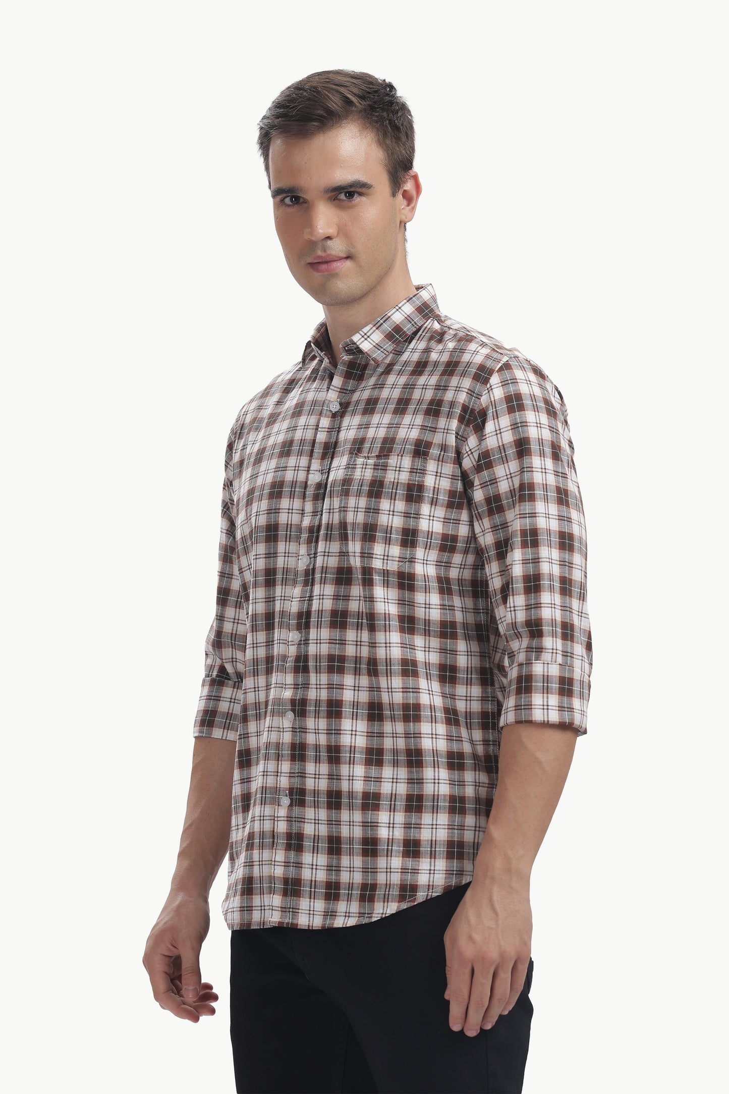 Cotton Slub Checked Shirt