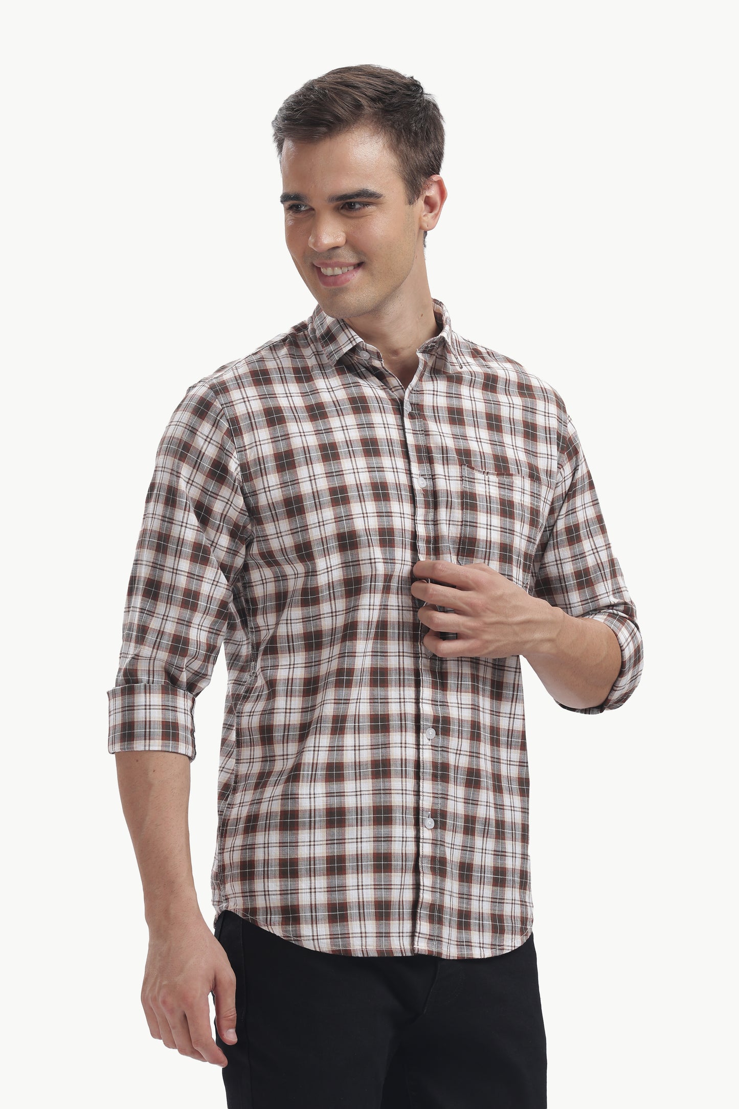 Cotton Slub Checked Shirt