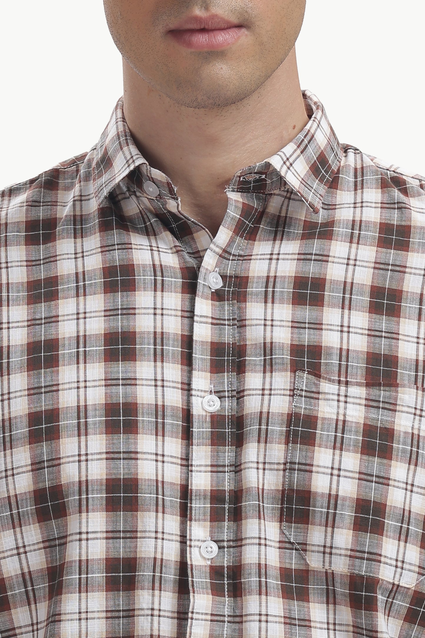 Cotton Slub Checked Shirt