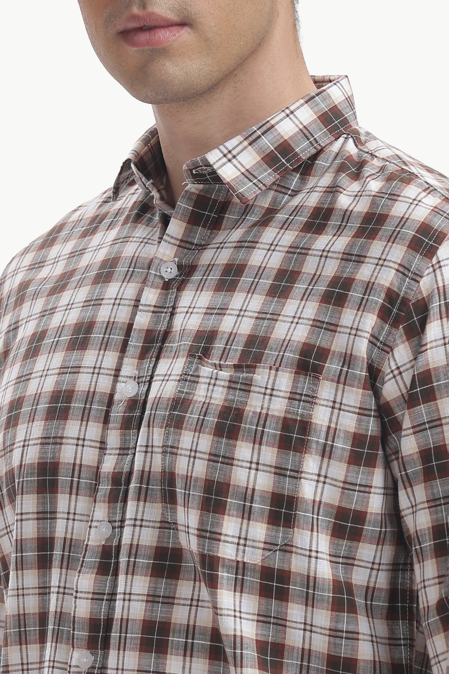 Cotton Slub Checked Shirt