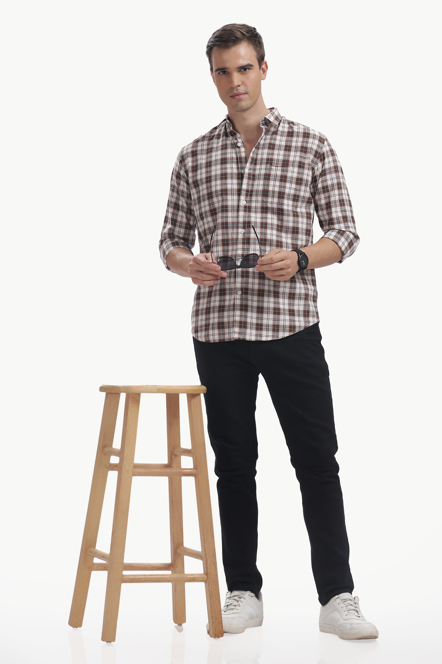 Cotton Slub Checked Shirt