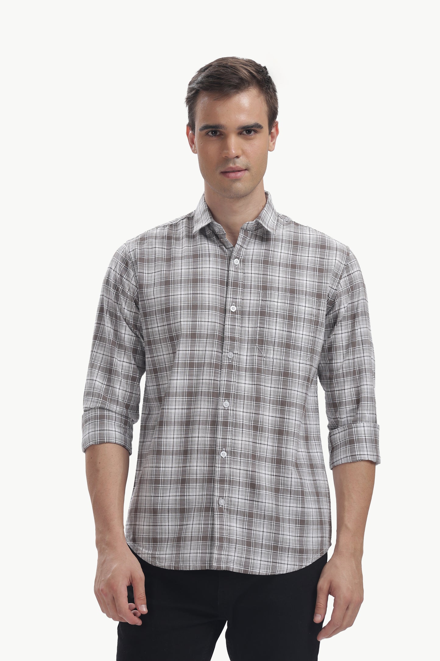 Cotton Slub Checked Shirt