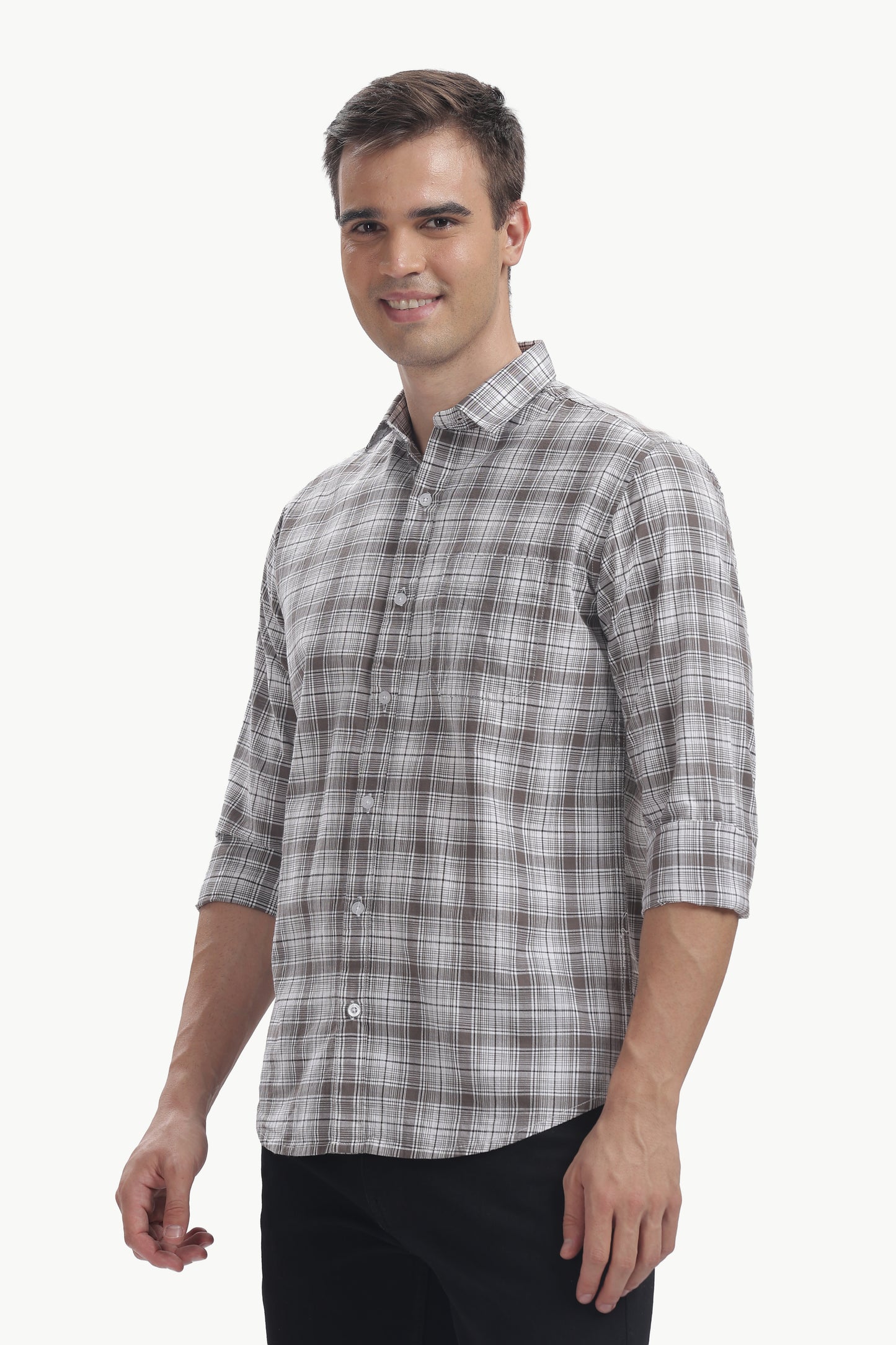 Cotton Slub Checked Shirt