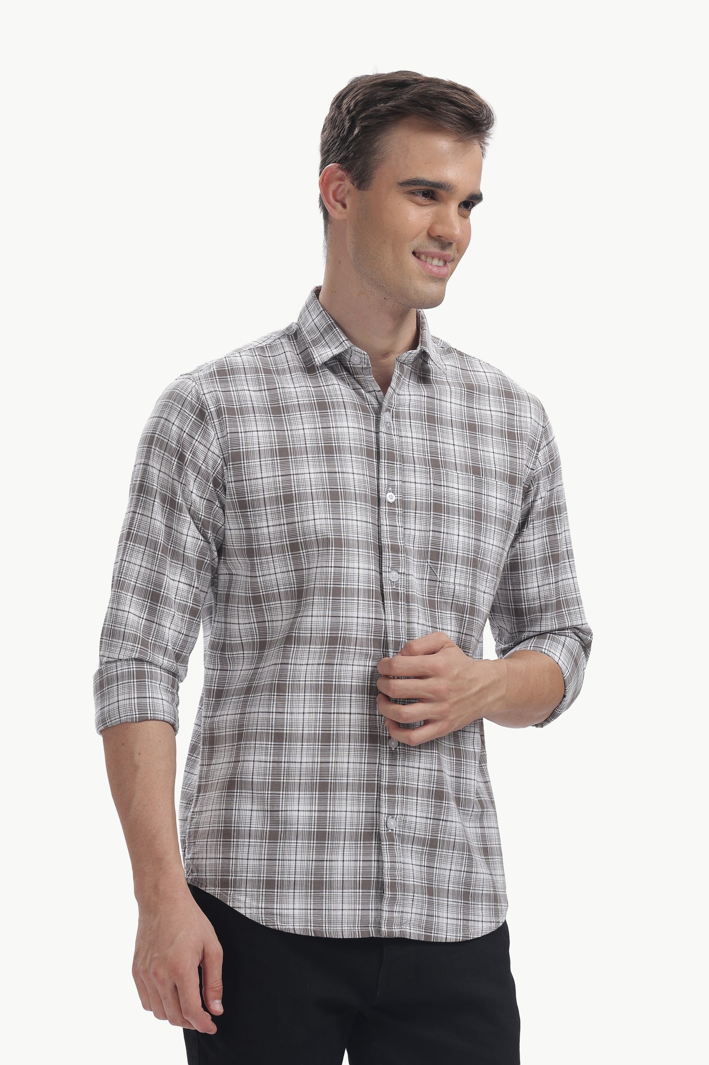 Cotton Slub Checked Shirt