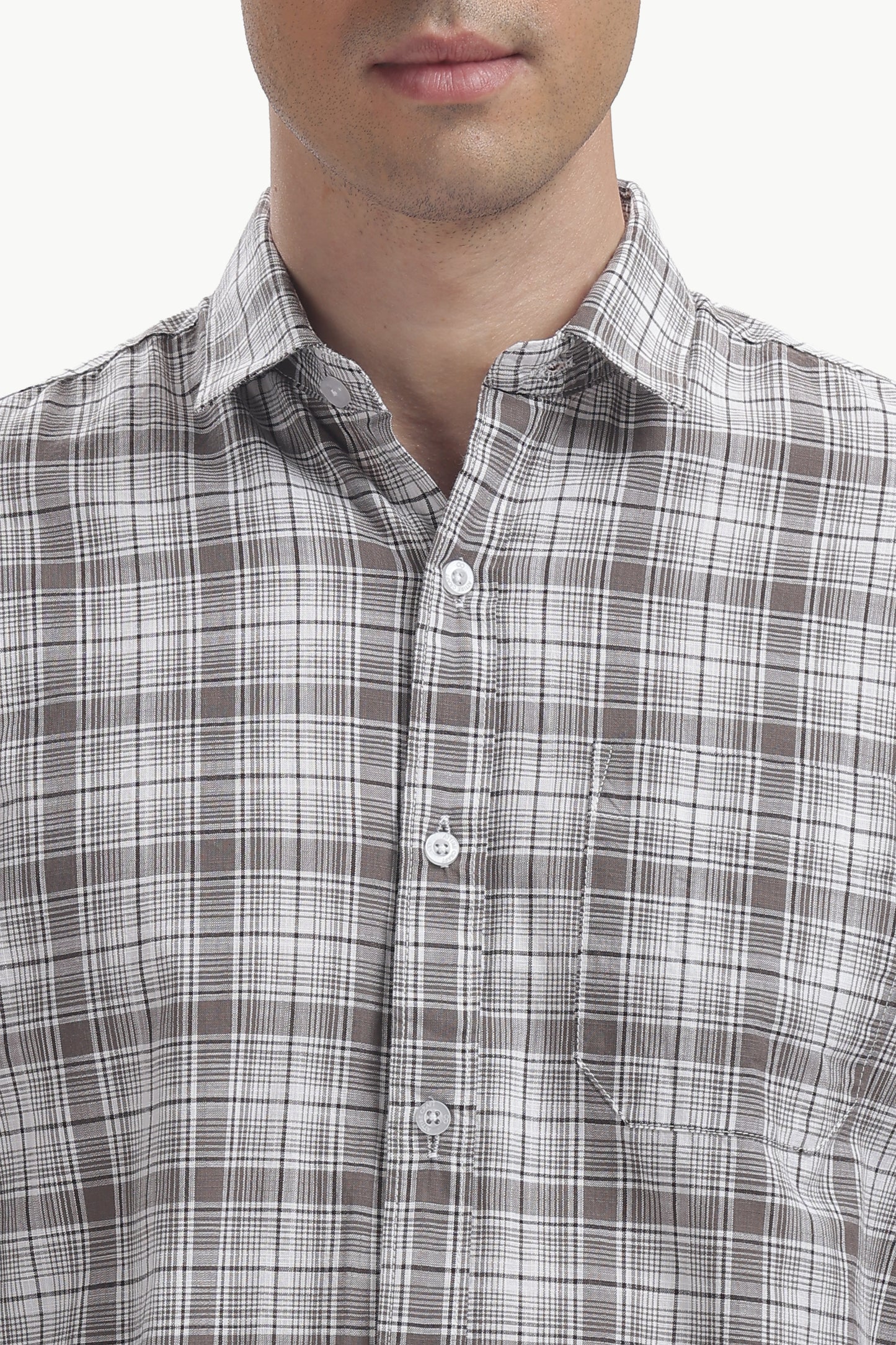Cotton Slub Checked Shirt