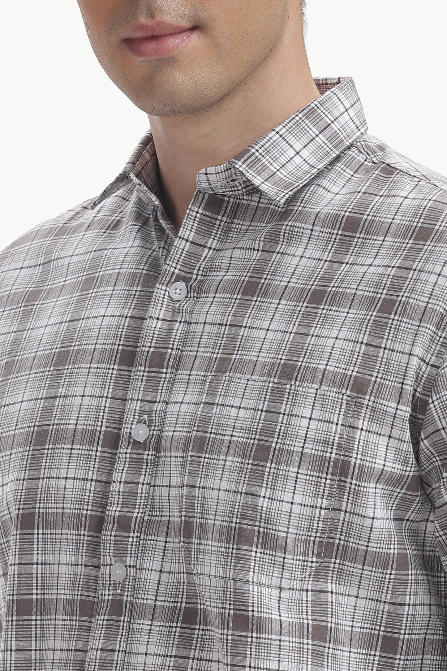 Cotton Slub Checked Shirt