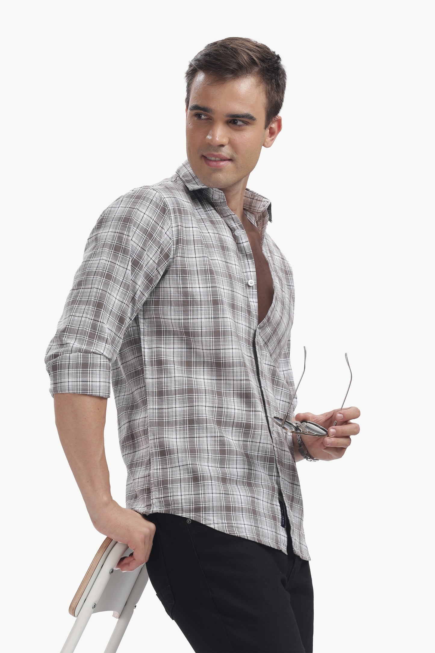 Cotton Slub Checked Shirt